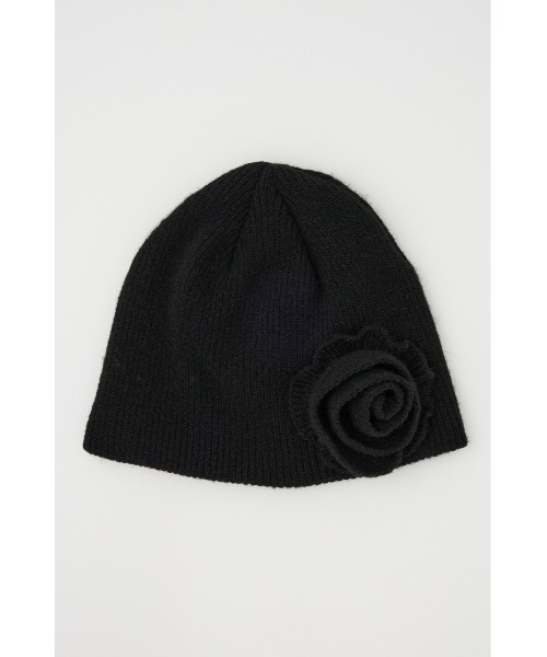 LAGUA GEM（ラグアジェム）の「FLOWER MOTIF KNIT キャップ（ニットキャップ/ビーニー・レディース・レッド系その他/グレー系その他2/ブラック・FREE）」の7枚目の写真