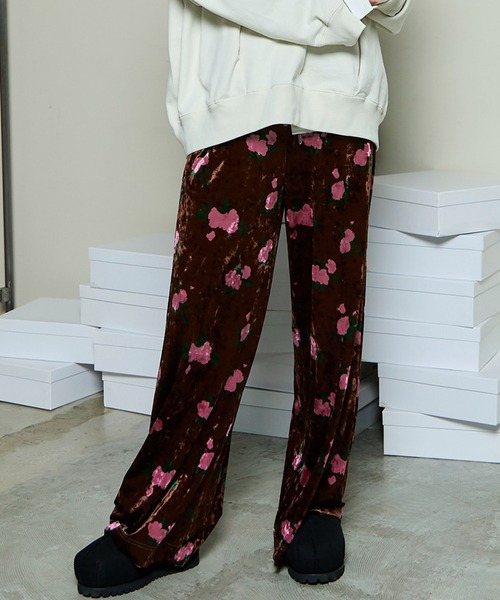 Multi Fabric Velour Easy Pants/マルチファブリックベロアイージー