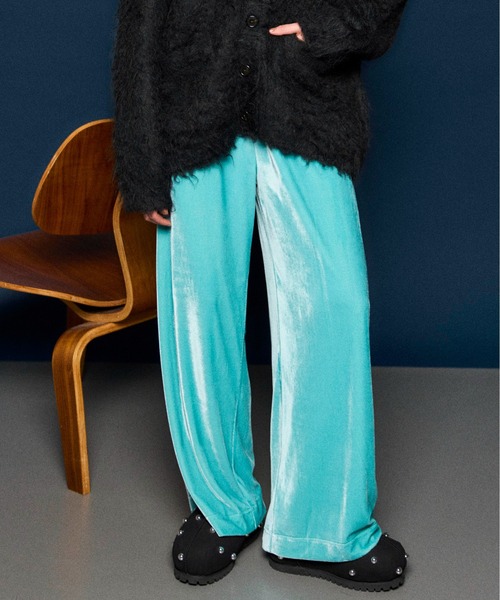 Multi Fabric Velour Easy Pants/マルチファブリックベロアイージー