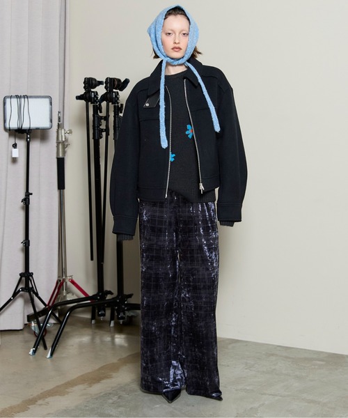 MAISON SPECIAL（メゾンスペシャル）の「Multi Fabric Velour Easy Pants/マルチファブリックベロアイージーパンツ（その他パンツ・レディース・ブラック/アイボリー/ブラウン/ブルー・38/36）」の13枚目の写真