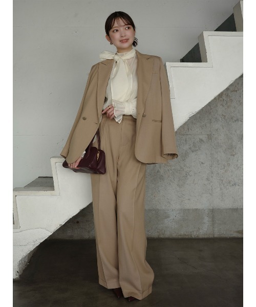 ベーシックタックワイドパンツ（スラックス）｜anuans（アニュアンス