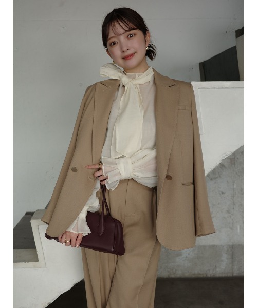 anuans（アニュアンス）の「【XSサイズあり】ベーシックタックワイドパンツ（スラックス・レディース・ベージュ/ブラウン/グレー・SMALL/MEDIUM/X-SMALL）」の9枚目の写真