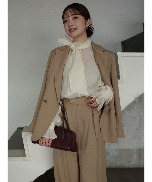 anuans（アニュアンス）の「【XSサイズあり】ベーシックタックワイドパンツ（スラックス・レディース・ベージュ/ブラウン/グレー・SMALL/MEDIUM/X-SMALL）」の11枚目の写真