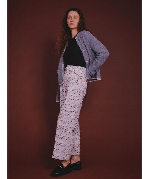 TONAL(トーナル)の「ツイードベルト付ワイドパンツ(その他パンツ・レディース・オフホワイト/ブラック・SMALL/MEDIUM)」の3枚目の写真