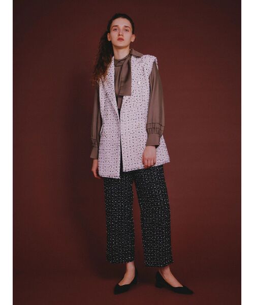 TONAL(トーナル)の「ツイードベルト付ワイドパンツ(その他パンツ・レディース・オフホワイト/ブラック・SMALL/MEDIUM)」の4枚目の写真