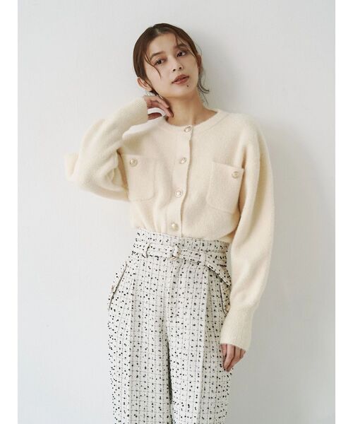 TONAL(トーナル)の「ツイードベルト付ワイドパンツ(その他パンツ・レディース・オフホワイト/ブラック・SMALL/MEDIUM)」の9枚目の写真