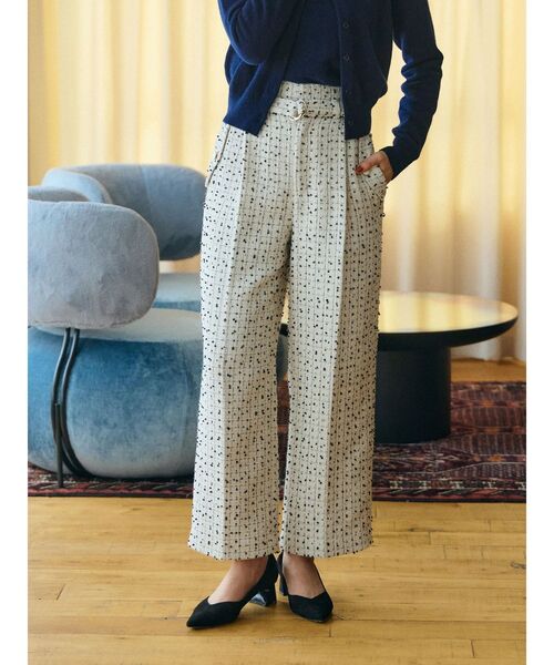 TONAL(トーナル)の「ツイードベルト付ワイドパンツ(その他パンツ・レディース・オフホワイト/ブラック・SMALL/MEDIUM)」の12枚目の写真