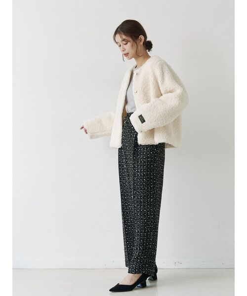 TONAL(トーナル)の「ツイードベルト付ワイドパンツ(その他パンツ・レディース・オフホワイト/ブラック・SMALL/MEDIUM)」の14枚目の写真