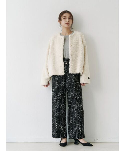 TONAL(トーナル)の「ツイードベルト付ワイドパンツ(その他パンツ・レディース・オフホワイト/ブラック・SMALL/MEDIUM)」の15枚目の写真