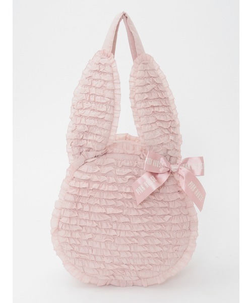 ピンクハウス☆ウサギデザイン ハンドバッグ うさぎシルエットフリルバッグ（トートバッグ）｜PINK HOUSE（ピンク