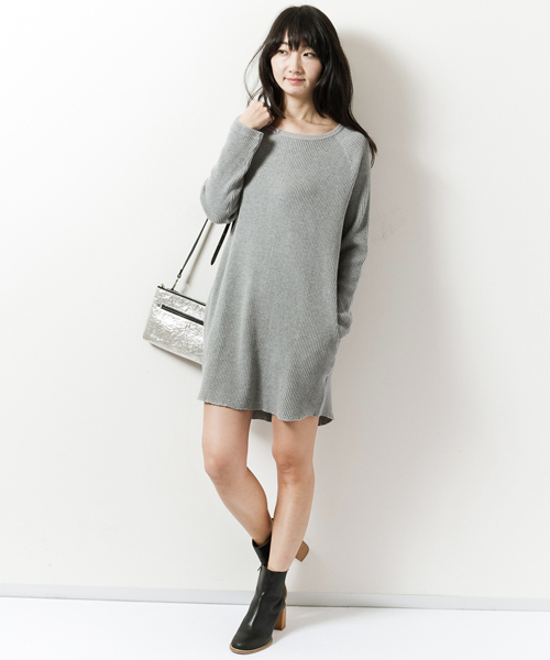 AMERICAN RAG CIE（アメリカンラグシー）の「AMERICAN RAG CIE　BIGコットンワッフルワンピース/212-AUH-L161-OP044（ワンピース・レディース・ホワイト/トップグレー・FREE）」の3枚目の写真