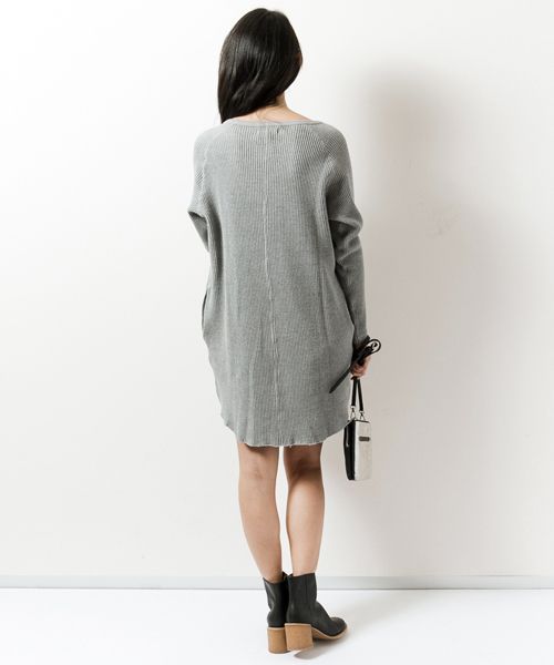 AMERICAN RAG CIE（アメリカンラグシー）の「AMERICAN RAG CIE　BIGコットンワッフルワンピース/212-AUH-L161-OP044（ワンピース・レディース・ホワイト/トップグレー・FREE）」の4枚目の写真