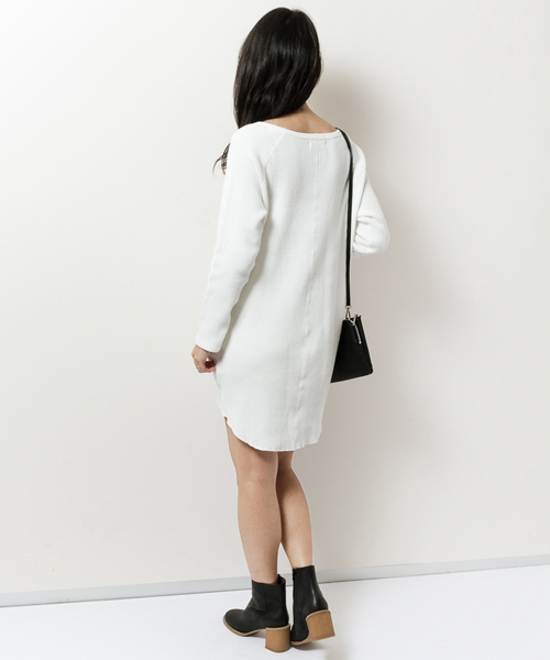 AMERICAN RAG CIE（アメリカンラグシー）の「AMERICAN RAG CIE　BIGコットンワッフルワンピース/212-AUH-L161-OP044（ワンピース・レディース・ホワイト/トップグレー・FREE）」の7枚目の写真