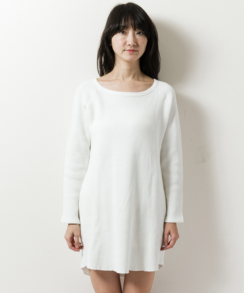 AMERICAN RAG CIE（アメリカンラグシー）の「AMERICAN RAG CIE　BIGコットンワッフルワンピース/212-AUH-L161-OP044（ワンピース・レディース・ホワイト/トップグレー・FREE）」の8枚目の写真