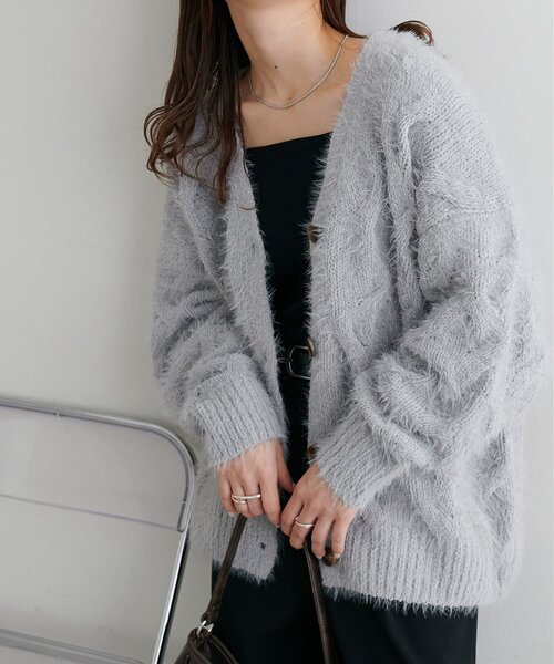 セール】【WEB限定】ケーブルシャギーニットカーデ（カーディガン