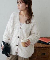 【WEB限定】ケーブルシャギーニットカーデ