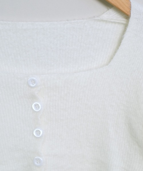 shopnikoniko（ショップニコニコ）の「シャギーニット カーディガン ショート丈 クロップド丈 カーデ（カーディガン/ボレロ・レディース・ホワイト/ブラック・フリー）」の14枚目の写真