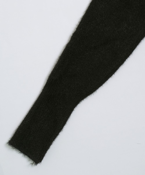 shopnikoniko（ショップニコニコ）の「シャギーニット カーディガン ショート丈 クロップド丈 カーデ（カーディガン/ボレロ・レディース・ホワイト/ブラック・フリー）」の17枚目の写真