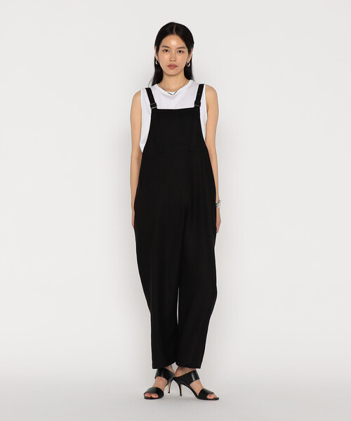 Gabardine K.T（ギャバジンケーティー）の「麻調合繊 パンツディテールオールインワン（サロペット/オーバーオール・レディース・グレー/ブラック・11号）」の10枚目の写真