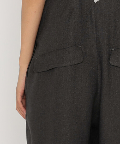 Gabardine K.T（ギャバジンケーティー）の「麻調合繊 パンツディテールオールインワン（サロペット/オーバーオール・レディース・グレー/ブラック・11号）」の18枚目の写真
