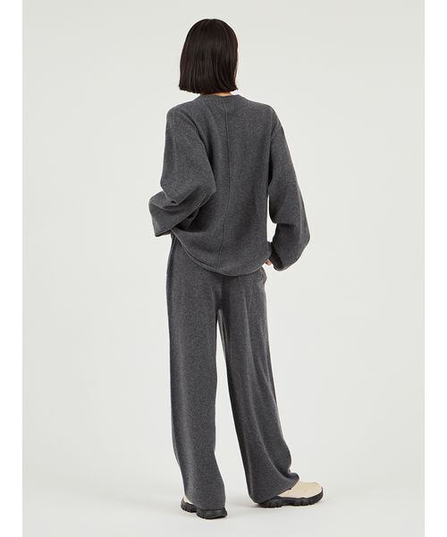 emmi（エミ）の「【セットアップ対応】ラムウールオーバーニットトップス（ニット/セーター・レディース・バーガンディー/ライトベージュ/チャコールグレー・F）」の12枚目の写真