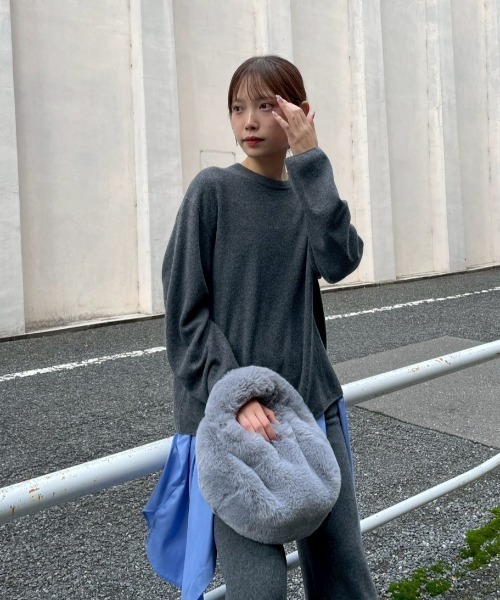 セール】【セットアップ対応】ラムウールオーバーニットトップス