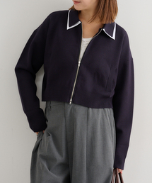 U by SPICK&SPAN | ダブルカラーニットカーデ(カーディガン/ボレロ)