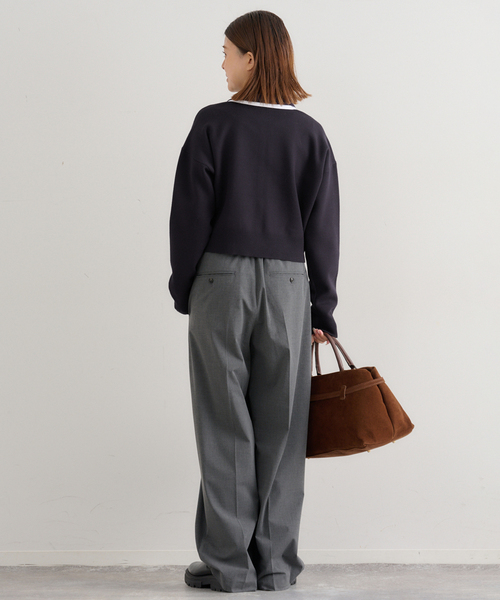 U by SPICK&SPAN（ユーバイスピックアンドスパン）の「ダブルカラーニットカーデ（カーディガン/ボレロ・レディース・グレー/ネイビー・FREE）」の21枚目の写真