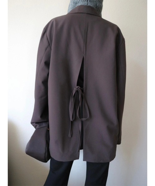 TRUNC(トランクエイティーエイト)の「Back Slit Ribbon Jacket(テーラードジャケット・レディース・ブラウン/ブラウン系その他/ブラック・FREE)」の19枚目の写真