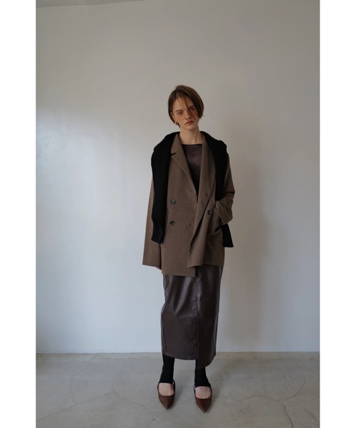 TRUNC(トランクエイティーエイト)の「Back Slit Ribbon Jacket(テーラードジャケット・レディース・ブラウン/ブラウン系その他/ブラック・FREE)」の7枚目の写真