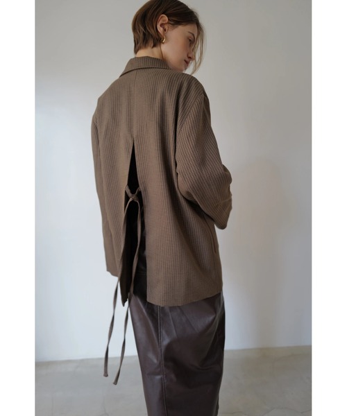 TRUNC(トランクエイティーエイト)の「Back Slit Ribbon Jacket(テーラードジャケット・レディース・ブラウン/ブラウン系その他/ブラック・FREE)」の9枚目の写真