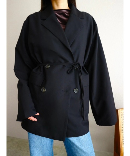 TRUNC(トランクエイティーエイト)の「Back Slit Ribbon Jacket(テーラードジャケット・レディース・ブラウン/ブラウン系その他/ブラック・FREE)」の15枚目の写真