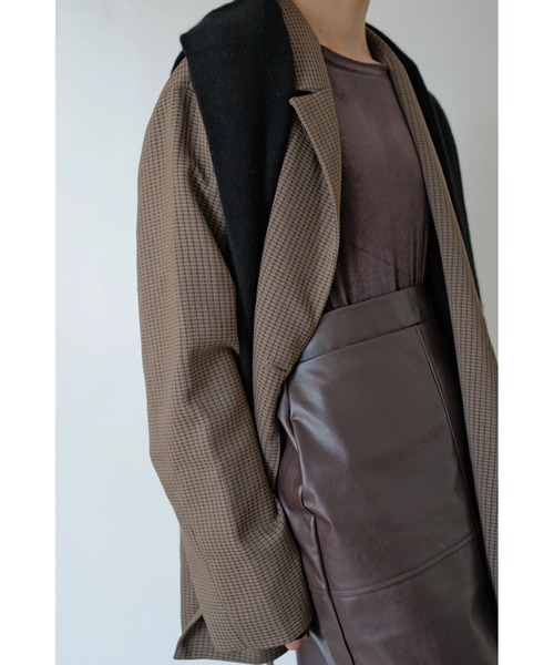 TRUNC(トランクエイティーエイト)の「Back Slit Ribbon Jacket(テーラードジャケット・レディース・ブラウン/ブラウン系その他/ブラック・FREE)」の17枚目の写真