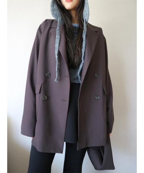 TRUNC(トランクエイティーエイト)の「Back Slit Ribbon Jacket(テーラードジャケット・レディース・ブラウン/ブラウン系その他/ブラック・FREE)」の18枚目の写真