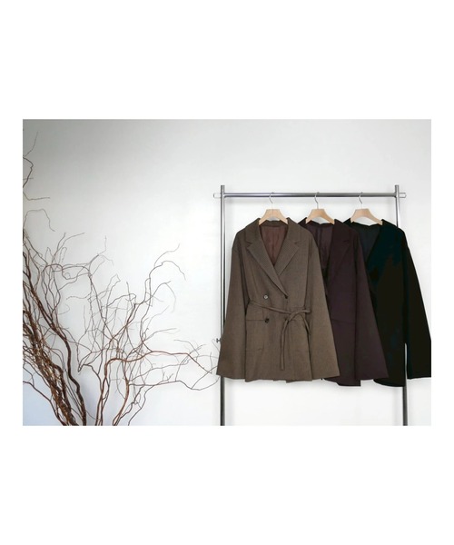 TRUNC(トランクエイティーエイト)の「Back Slit Ribbon Jacket(テーラードジャケット・レディース・ブラウン/ブラウン系その他/ブラック・FREE)」の5枚目の写真