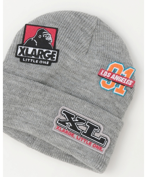XLARGE KIDS（エクストララージキッズ）の「ワッペンニットキャップ（ニットキャップ/ビーニー・キッズ・ブラック/トップグレー・F）」の4枚目の写真