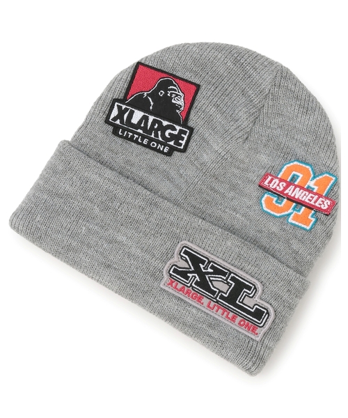 XLARGE KIDS（エクストララージキッズ）の「ワッペンニットキャップ（ニットキャップ/ビーニー・キッズ・ブラック/トップグレー・F）」の7枚目の写真