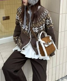 GENERAL IDEA | wool nordic duffle cardigan ノルディック柄ラグラン袖カーディガン(カーディガン/ボレロ)