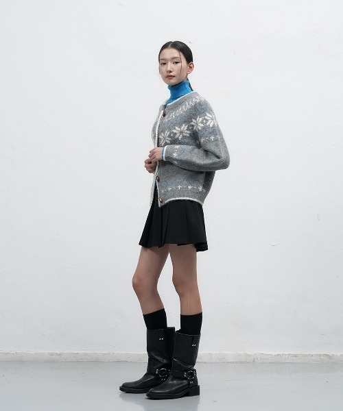 GENERAL IDEA（ジェネラルアイデア）の「wool nordic duffle cardigan ノルディック柄ラグラン袖カーディガン（カーディガン/ボレロ・レディース・グレー/モカ/ネイビー/レッド/ブラウン・L/M/S）」の11枚目の写真