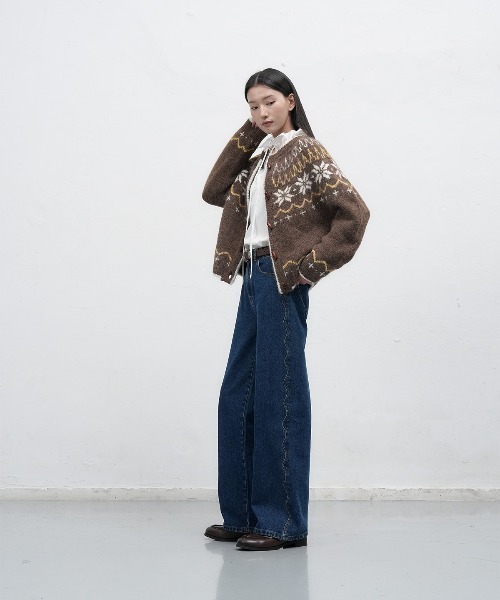 GENERAL IDEA（ジェネラルアイデア）の「wool nordic duffle cardigan ノルディック柄ラグラン袖カーディガン（カーディガン/ボレロ・レディース・グレー/モカ/ネイビー/レッド/ブラウン・L/M/S）」の21枚目の写真