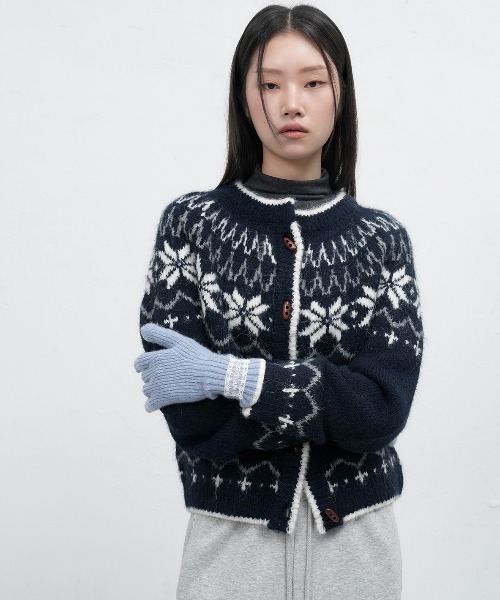 セール】【GENERAL IDEA】ノルディック柄ラグラン袖カーディガン