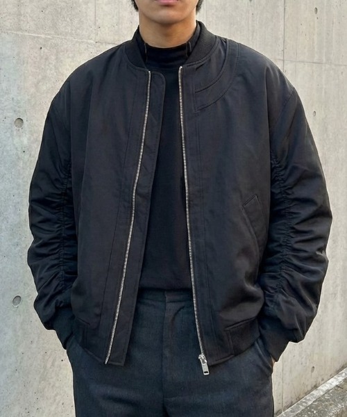 link lot(リンクロット)の「ネックデザインスタンダードMA-1(MA-1・メンズ・ブラック/カーキ・M)」の18枚目の写真