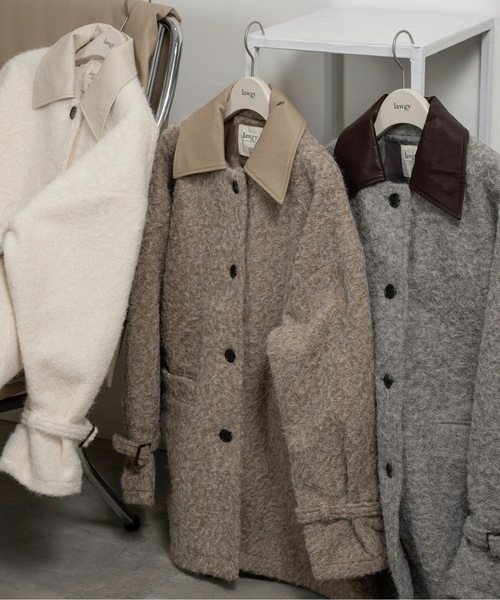 different material fluffy coat / ディファレントマテリアル