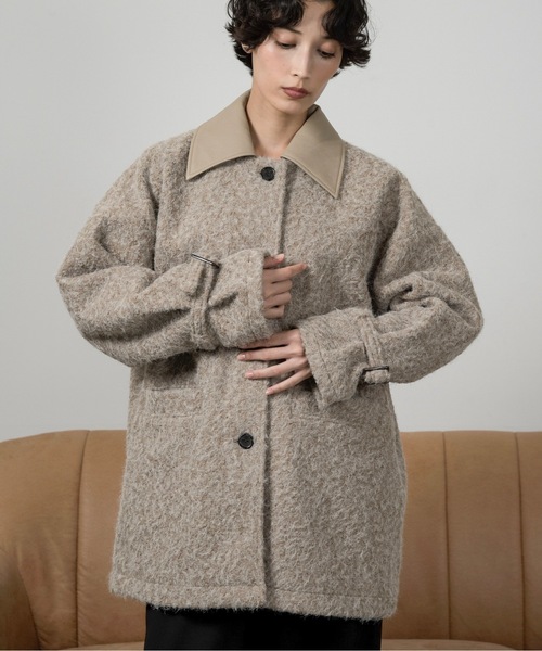 lawgy（ラウジー）の「different material fluffy coat / ディファレントマテリアルフラッフィーコート（その他アウター・レディース・ホワイト/ベージュ/グレー・FREE）」の11枚目の写真