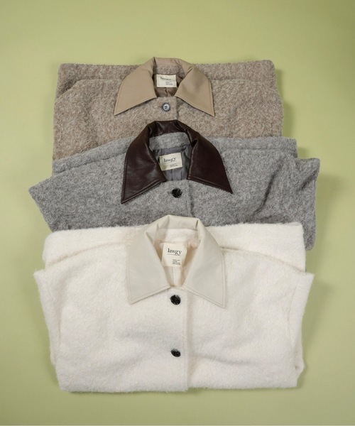 different material fluffy coat / ディファレントマテリアル