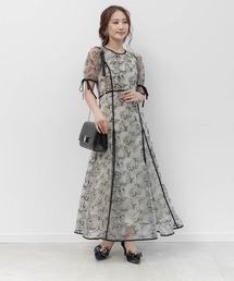 RANDA（ランダ）の「エンブロイダリーチュールパイピングドレス（ワンピース）」