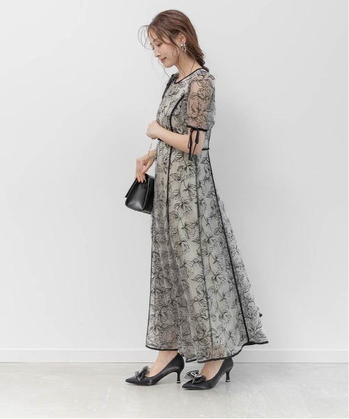 RANDA（ランダ）の「エンブロイダリーチュールパイピングドレス（ワンピース・レディース・ブラウン/ブルー/ブラック・0/1）」の15枚目の写真