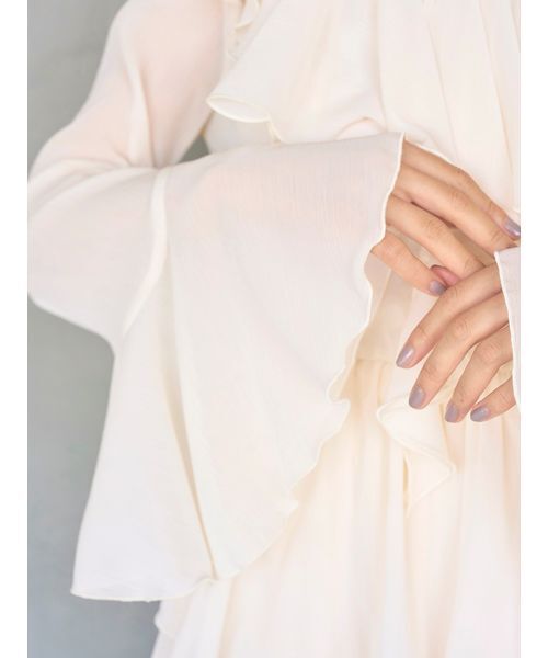 SNIDEL（スナイデル）の「シフォンフリルミニコンビワンピース（ワンピース・レディース・ラベンダー/アイボリー/ブラック・1/0）」の11枚目の写真