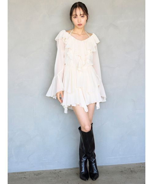 セール】シフォンフリルミニコンビワンピース（ワンピース）｜SNIDEL