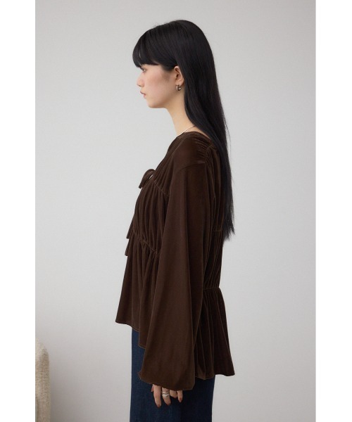 AZUL by moussy(アズールバイマウジー)の「ベロアリボンブラウス(シャツ/ブラウス・レディース・ブラック/ブラウン・FREE)」の19枚目の写真
